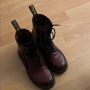 Dr. Martens Women's Cherry Red Lace-Up Leather Boots